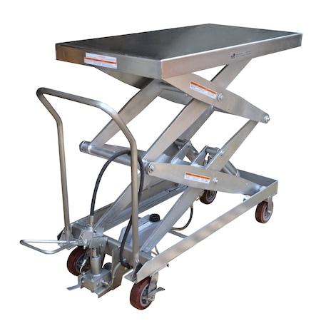 Vestil Stainless Steel Air Hydraulic Cart, 1500 lb Capacity AIR-1500-D-PSS